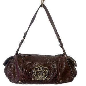 KATHY VAN ZEELAND BROWN SHOULDER BAG.